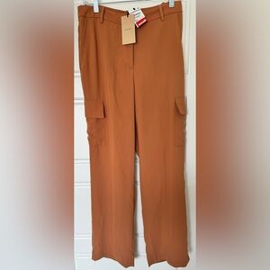 Halogen Wide Leg Cargo Pants Women’s Size S Warm Latte $99‎ MSRP